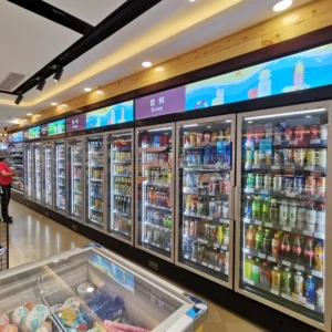 LED-illuminated plug-in glass door merchandiser with high-CRI vertical lighting and precision 0 to 5°C industrial-grade cooling - XCCold Series