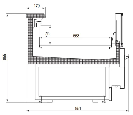 Remote luxury fresh meat showcase counter model 2 with advanced cooling parameters - XCCold Professional