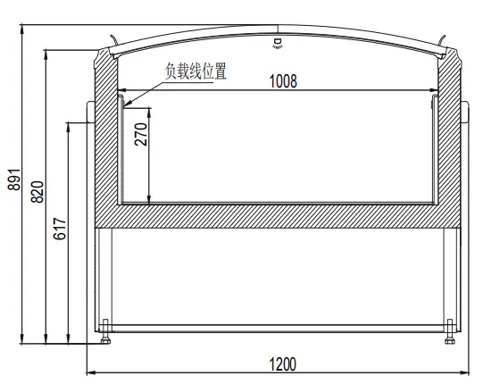 Technical parameters for Plug-in double sides sliding door combined island freezer with dual-access configuration and industrial -18 to -22°C cooling - XCCold Series