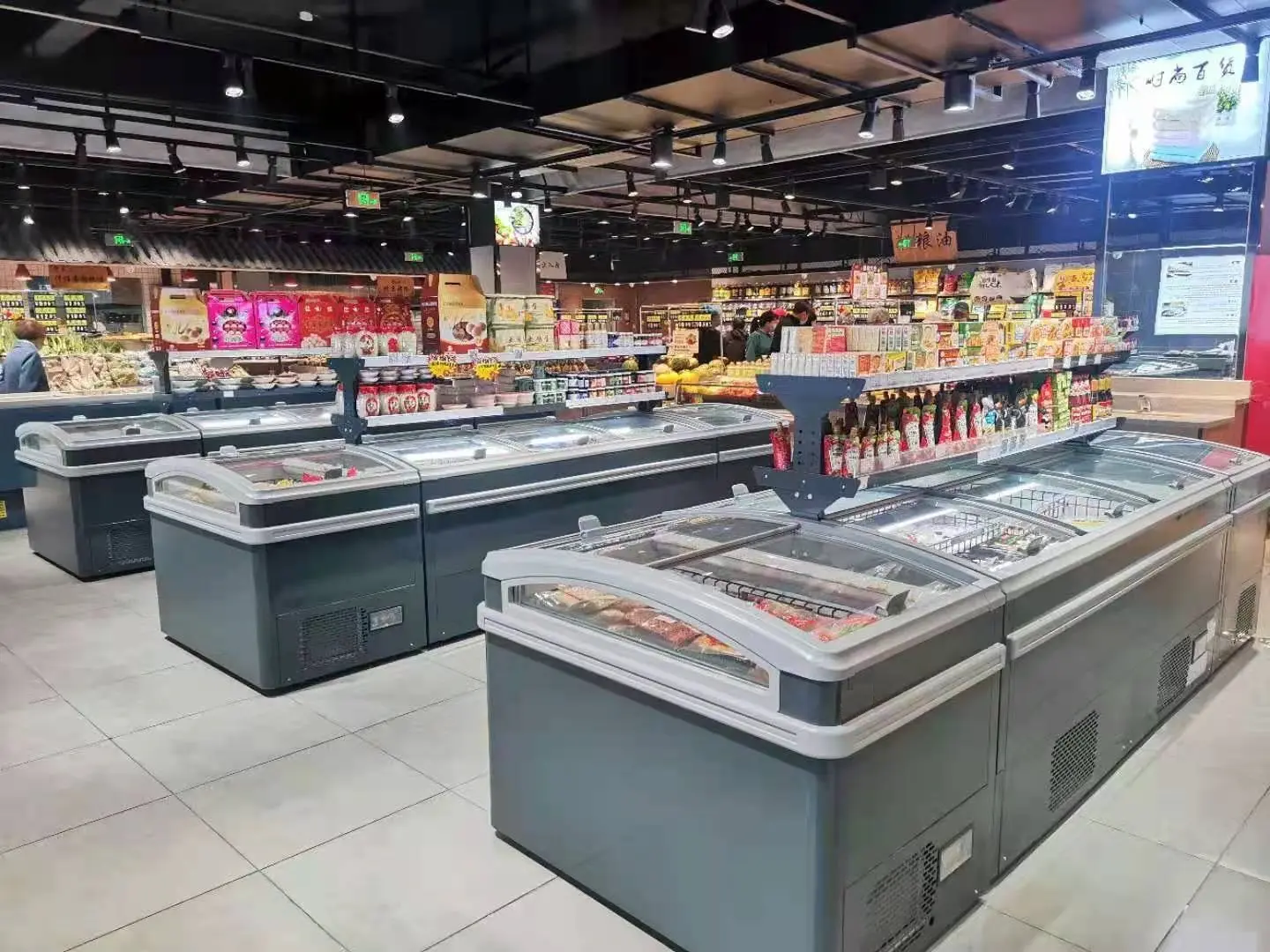 Plug-in double sides sliding door combined island freezer with dual-access visibility and industrial -18 to -22°C deep-freeze - XCCold Series