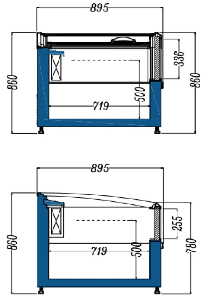 Plug-in combined island freezer Type-B with high vision windows, dual-temperature control, and industrial modular frame - XCCold Series