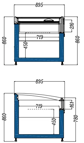 Plug-in combined island freezer with lower vision windows featuring dual-temperature zones and industrial modular construction - XCCold Series