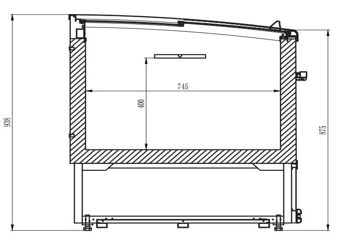 Plug-in standard combined island freezer size specifications and modular dimensions for -18 to -22°C industrial cooling - XCCold Series