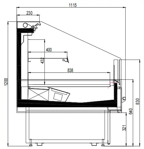 Luxury remote fresh meat showcase counter with stainless steel interior and digital temperature control - XCCold Series