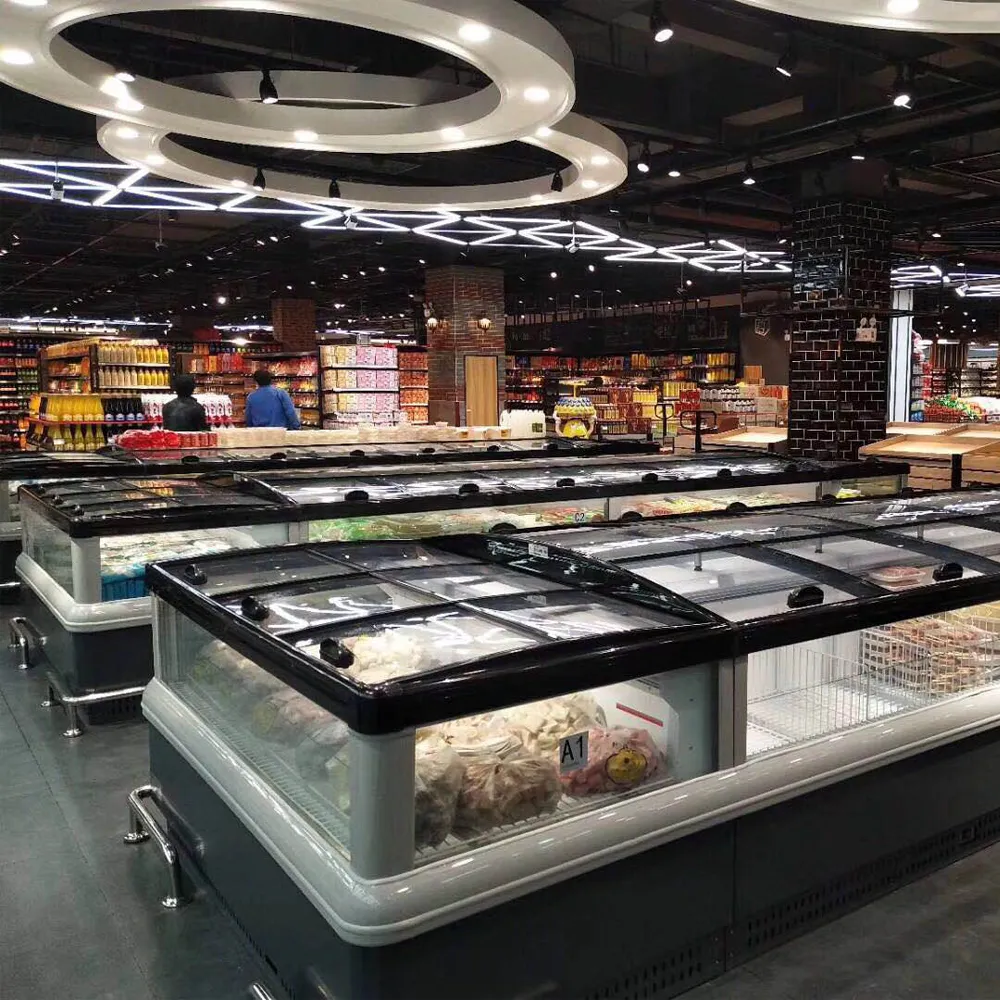 Deep-freeze ice cream remote island freezer with -25°C stable cooling and panoramic glass - XCCold Series