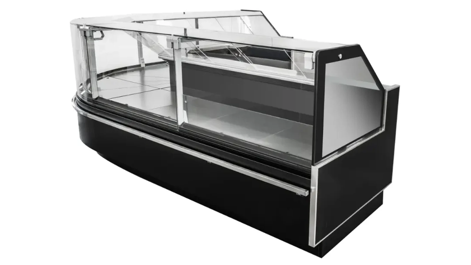 Flat-glass deli showcase used as a separate product identity reference during shipment reconciliation