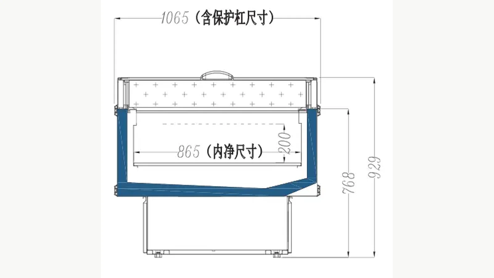 Current sectional drawing reference for the plug-in double-temperature combined island freezer