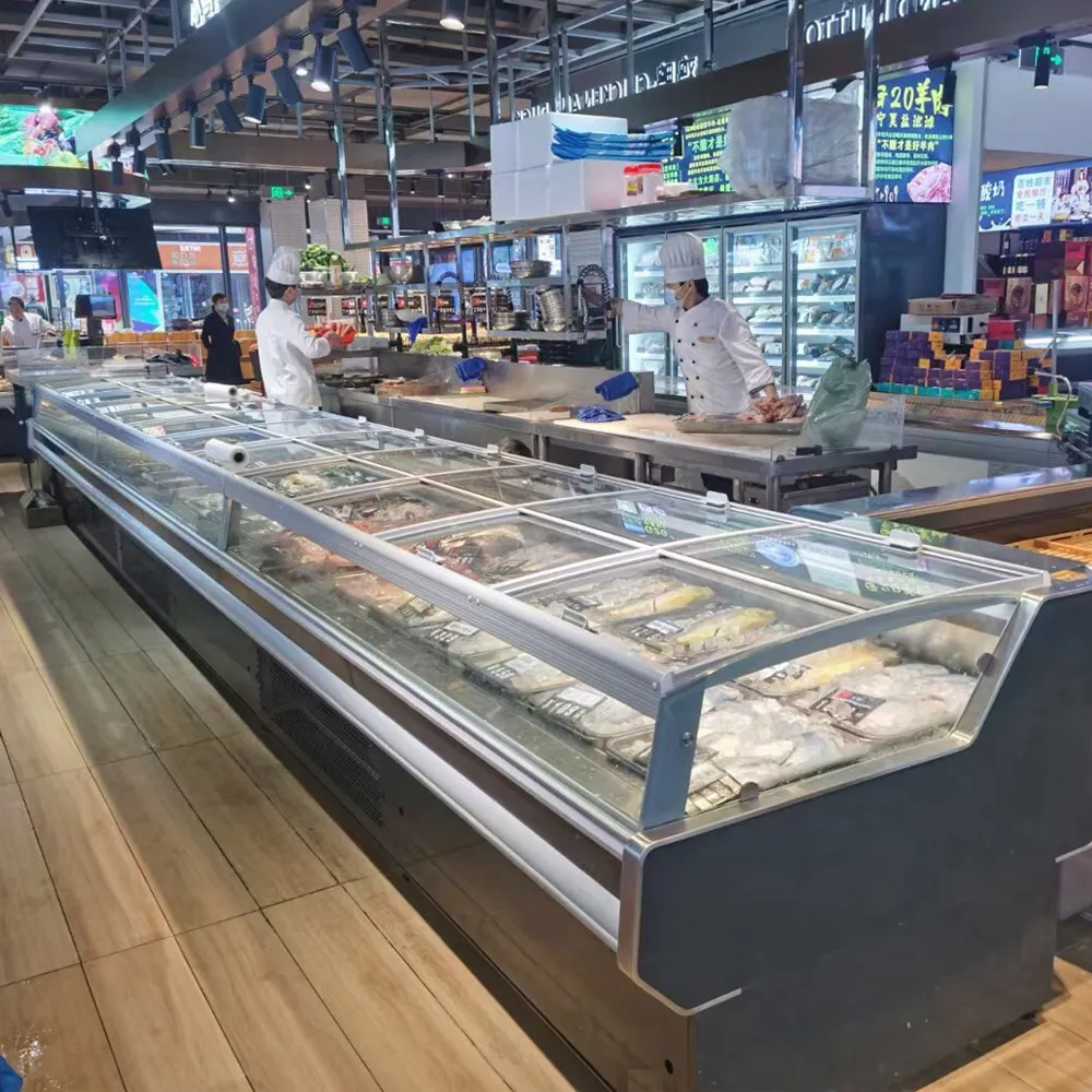 Fresh beef steak open top refrigerated cooler with precision airflow - XCCold Luxury Series