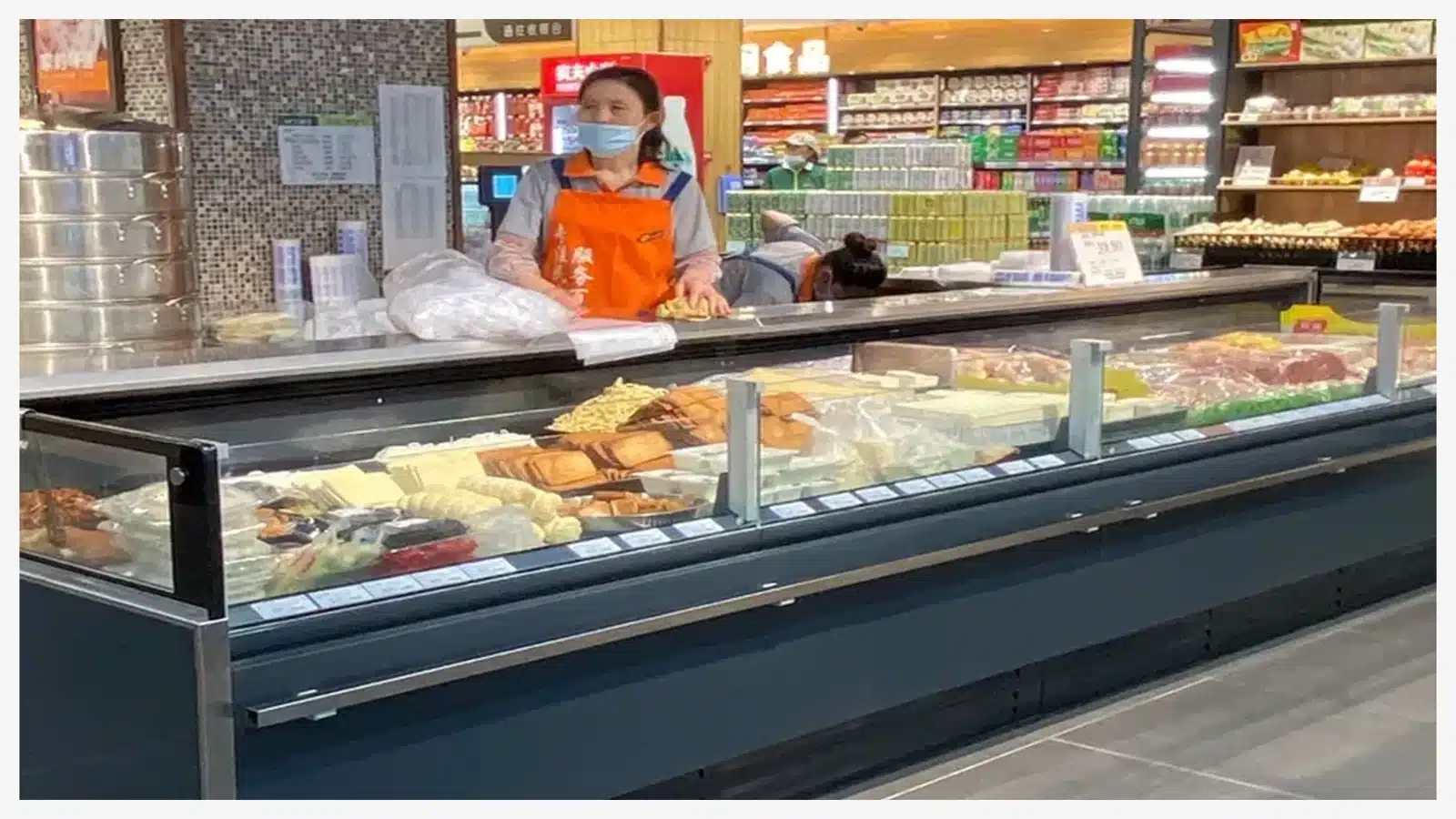 Fresh meat counter service layout