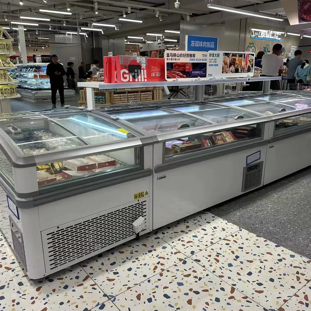 Frozen vegetable island freezer with small-window efficiency design and precision -18 to -22°C cooling - XCCold Series
