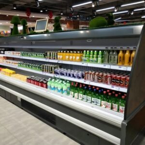 Low-profile plug-in open display case for supermarket island layouts with self-contained R290 refrigeration, integrated "Air-Logic" thermal barrier, and precision 0 to 5°C cooling - XCCold Series