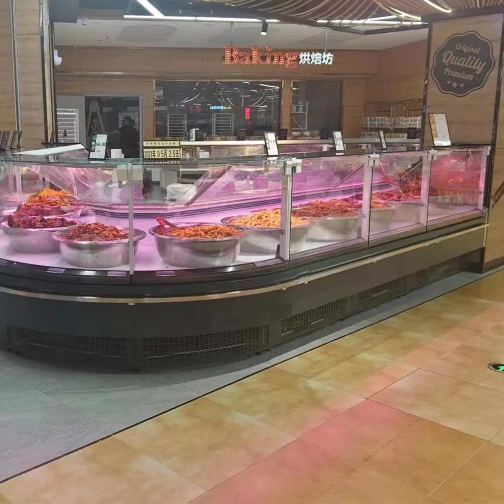 Modern retail remote straight glass deli showcase with minimalist SUS304 design - XCCold Series