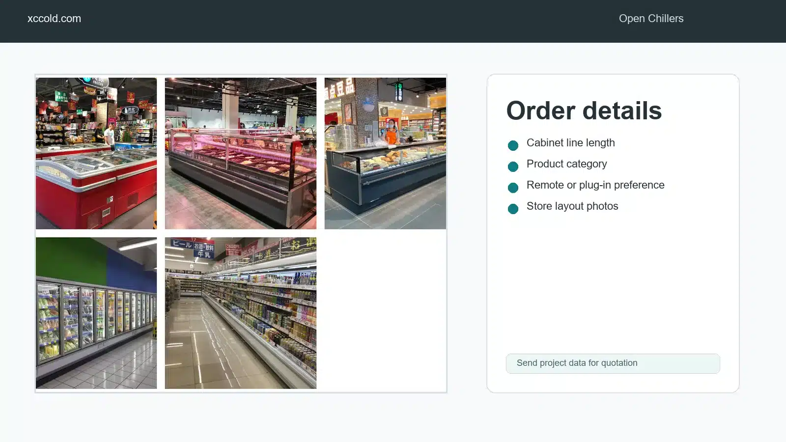 Open multideck chiller project order details and store layout review