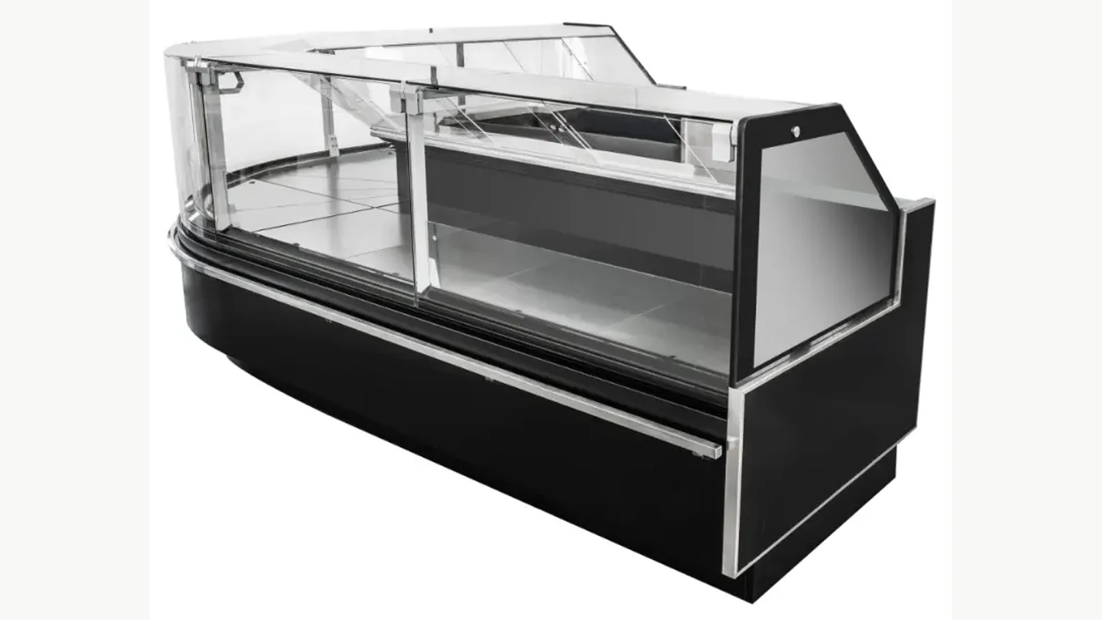 Exact current plug-in flat-glass deli showcase product-page reference used for cabinet-family identity