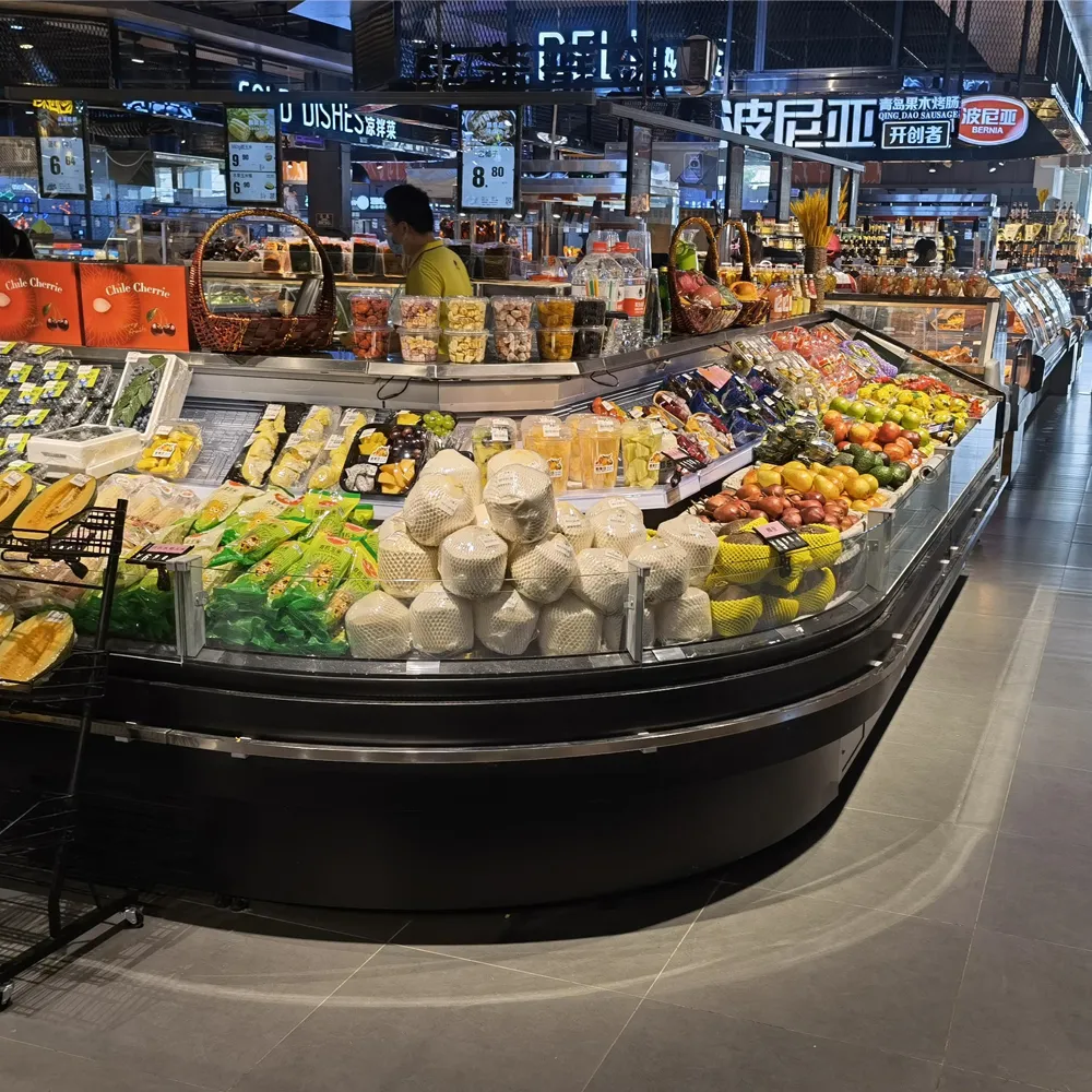 Remote luxury double layer meat chiller with straight glass display for premium butchery - XCCold Series