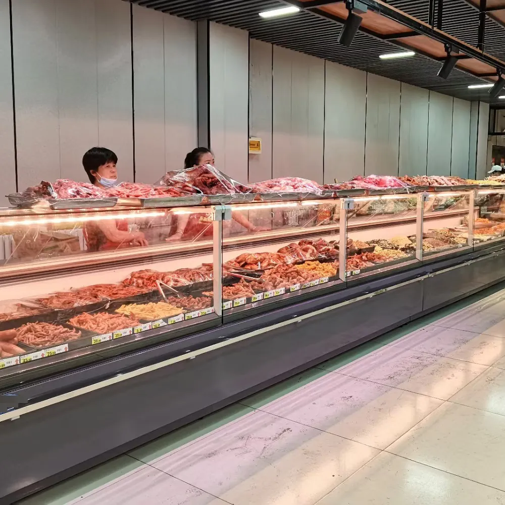 Remote luxury straight glass deli showcase 2-8C with heavy-duty SUS304 construction - XCCold Series