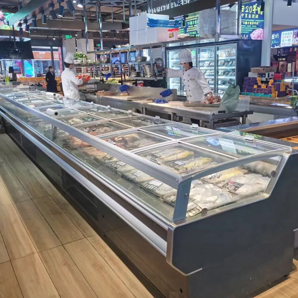 Remote system open top fresh meat fridge with industrial stainless steel interior - XCCold Series