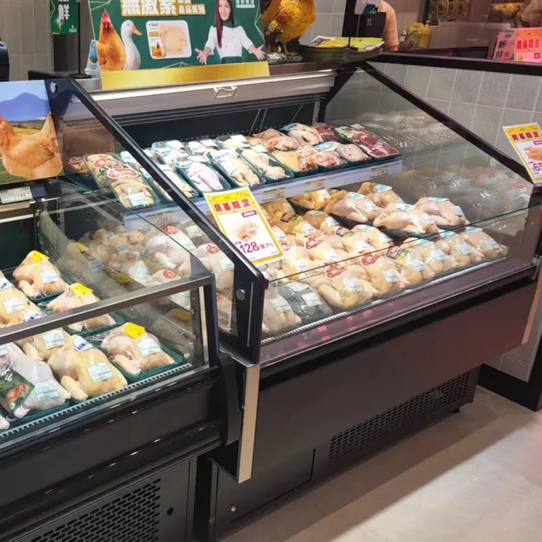 self-contained-double-layer-open-top-meat-display