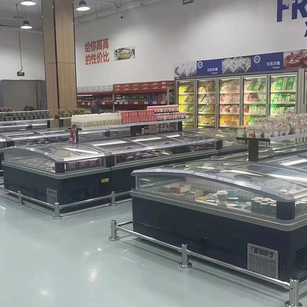 Self-contained frozen ready meals island freezer with precision -18 to -22°C cooling and industrial-grade construction - XCCold Series
