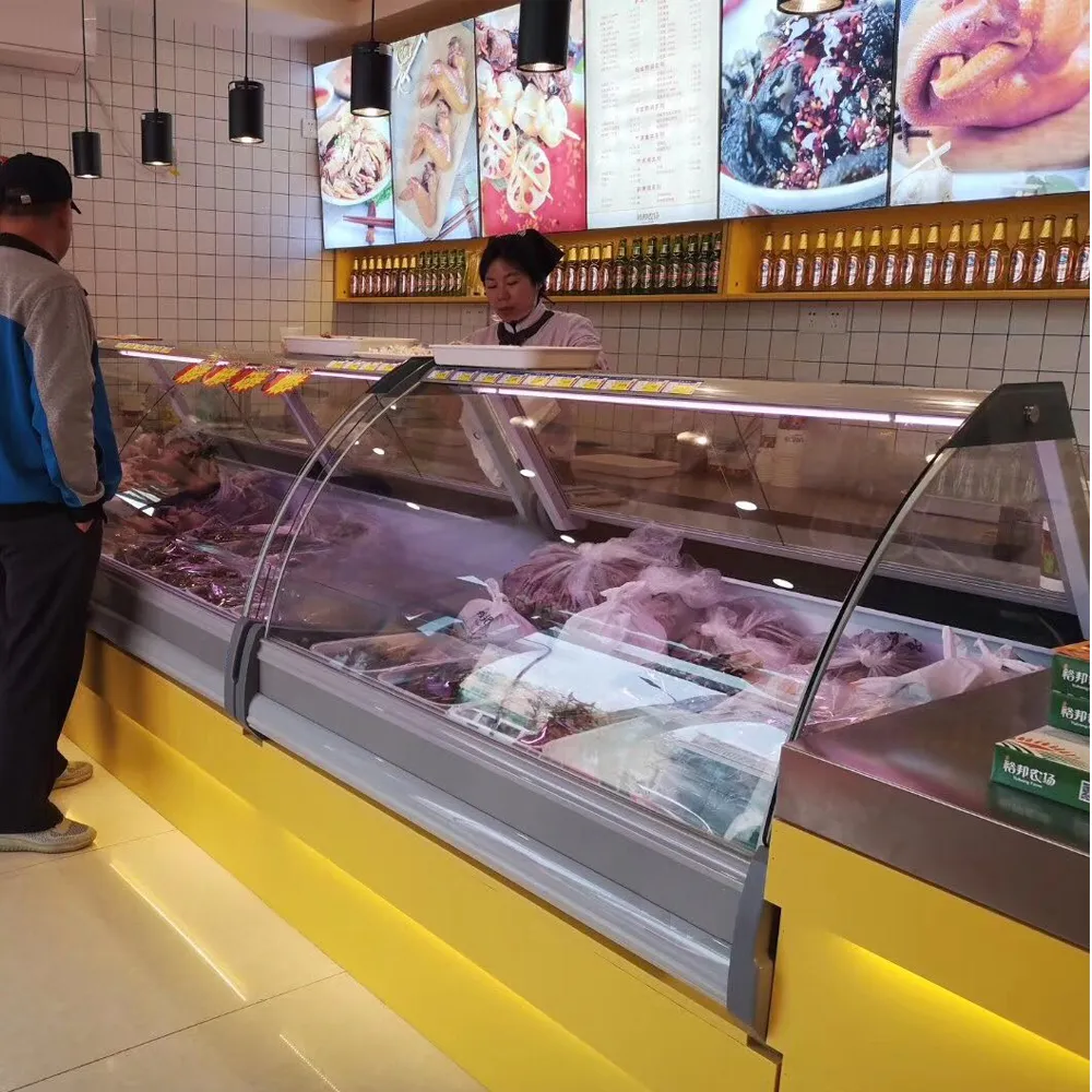 Full stainless steel remote curved glass deli showcase with SUS304 construction - XCCold Series
