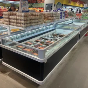 Standalone plug-in dual-temperature island freezer with independent zone control and heavy-duty industrial chassis - XCCold Series