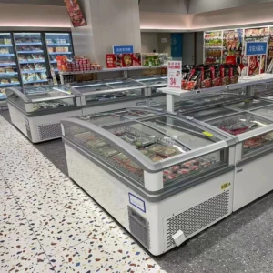 Standard plug-in island freezer with small-window efficiency design and precision -18 to -22°C cooling - XCCold Series