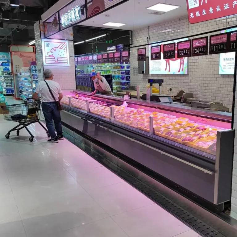 static-cooling-open-top-straight-glass-meat-showcase