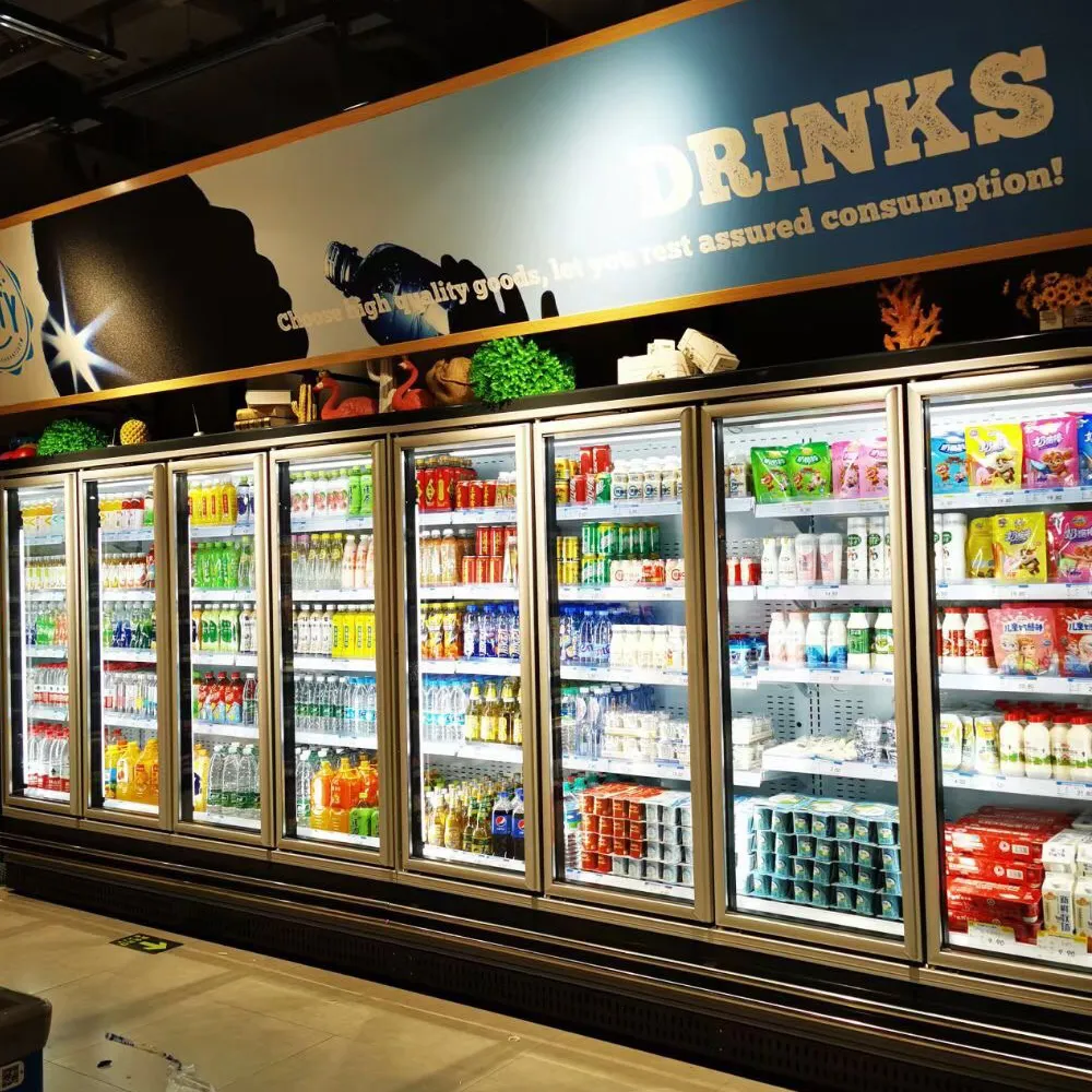 Supermarket remote multideck glass door chiller with integrated modular design and precision 0 to 5°C industrial cooling - XCCold Series