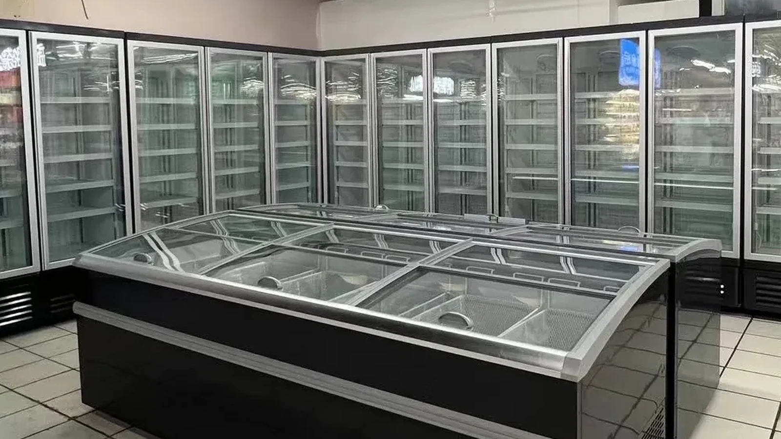 Plug-in Standard Combined Island Freezer Type-C with sliding glass lids
